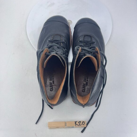 Cliff Dweller Boxer Women Size EU 42 US 12 Black Leather Vibram Cap Toe Boot - Picture 12 of 14